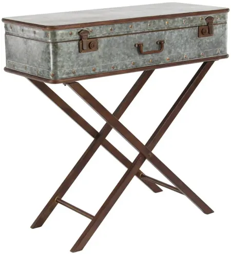 Ivy Collection Suitcase Accent Table in Gray by UMA Enterprises