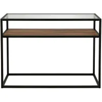 Addison Rustic Oak Rectangular Console Table in Blackened Bronze by Hudson & Canal