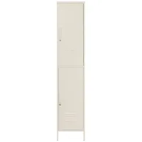 Mission District Metal Tall Locker Cabinet in White by DOREL HOME FURNISHINGS