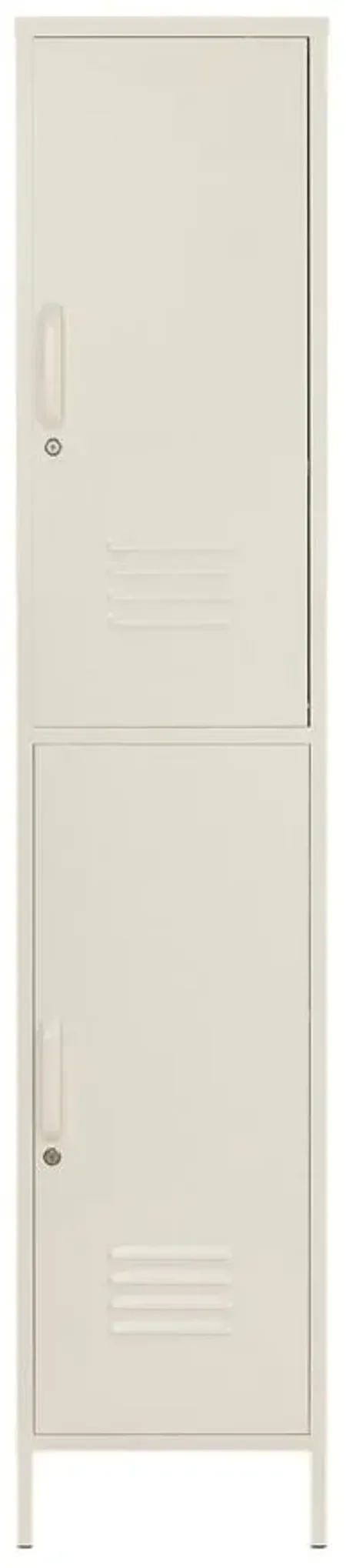 Mission District Metal Tall Locker Cabinet in White by DOREL HOME FURNISHINGS