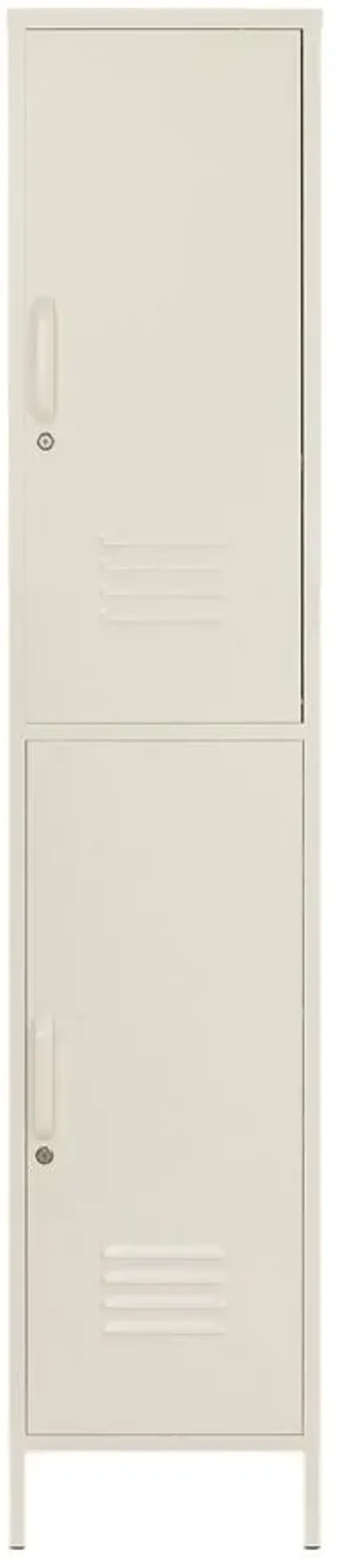 Mission District Metal Tall Locker Cabinet in White by DOREL HOME FURNISHINGS