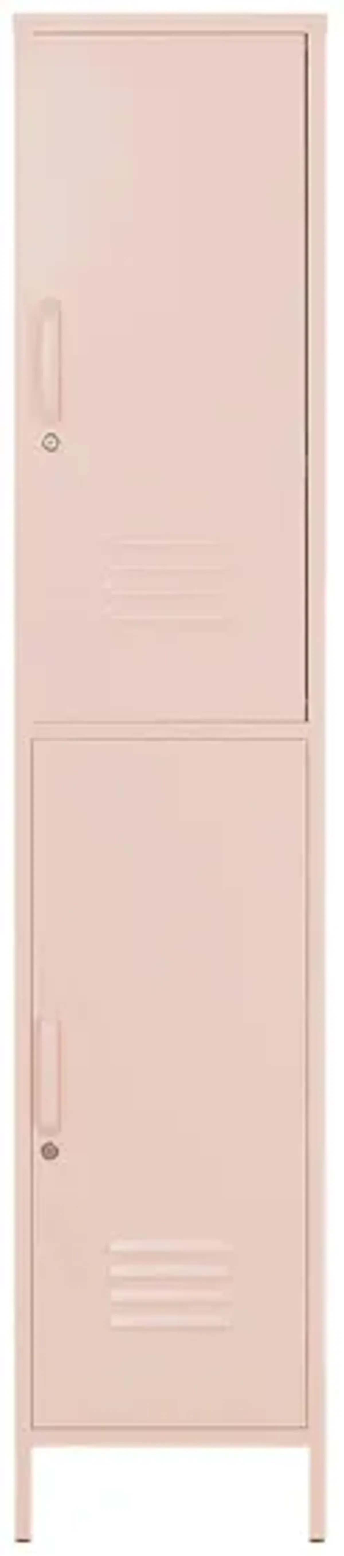 Mission District Metal Tall Locker Cabinet in Pale Pink by DOREL HOME FURNISHINGS