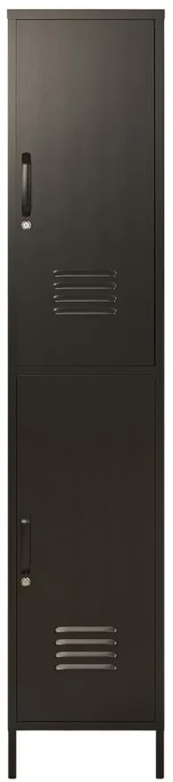Mission District Metal Tall Locker Cabinet in Black by DOREL HOME FURNISHINGS