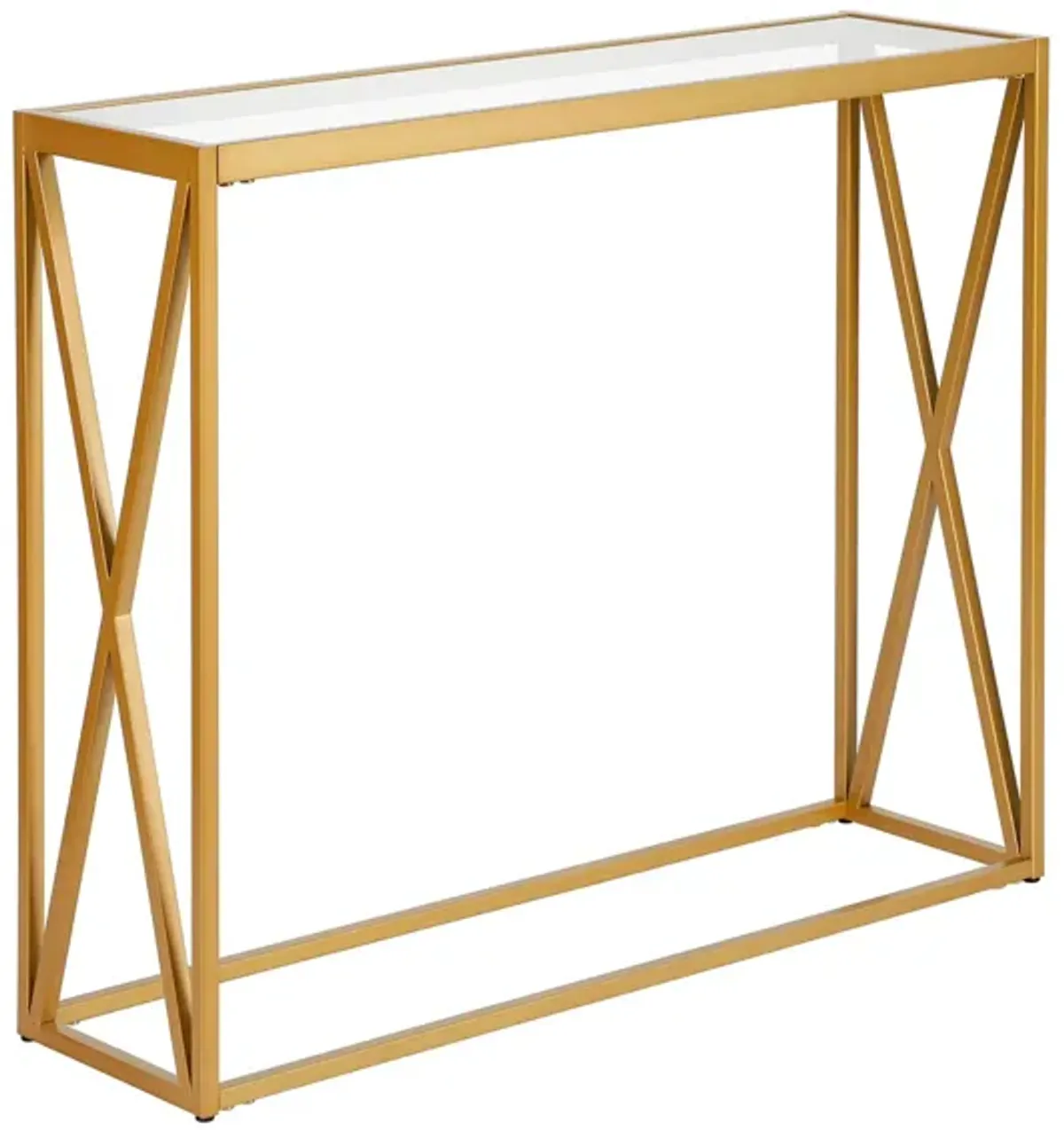 Arlo Rectangular Console Table in Brass by Hudson & Canal