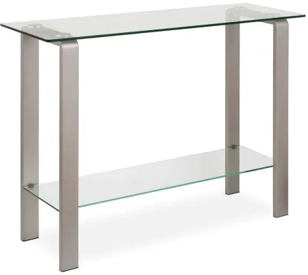 Asta Rectangular Console Table in Nickel by Hudson & Canal