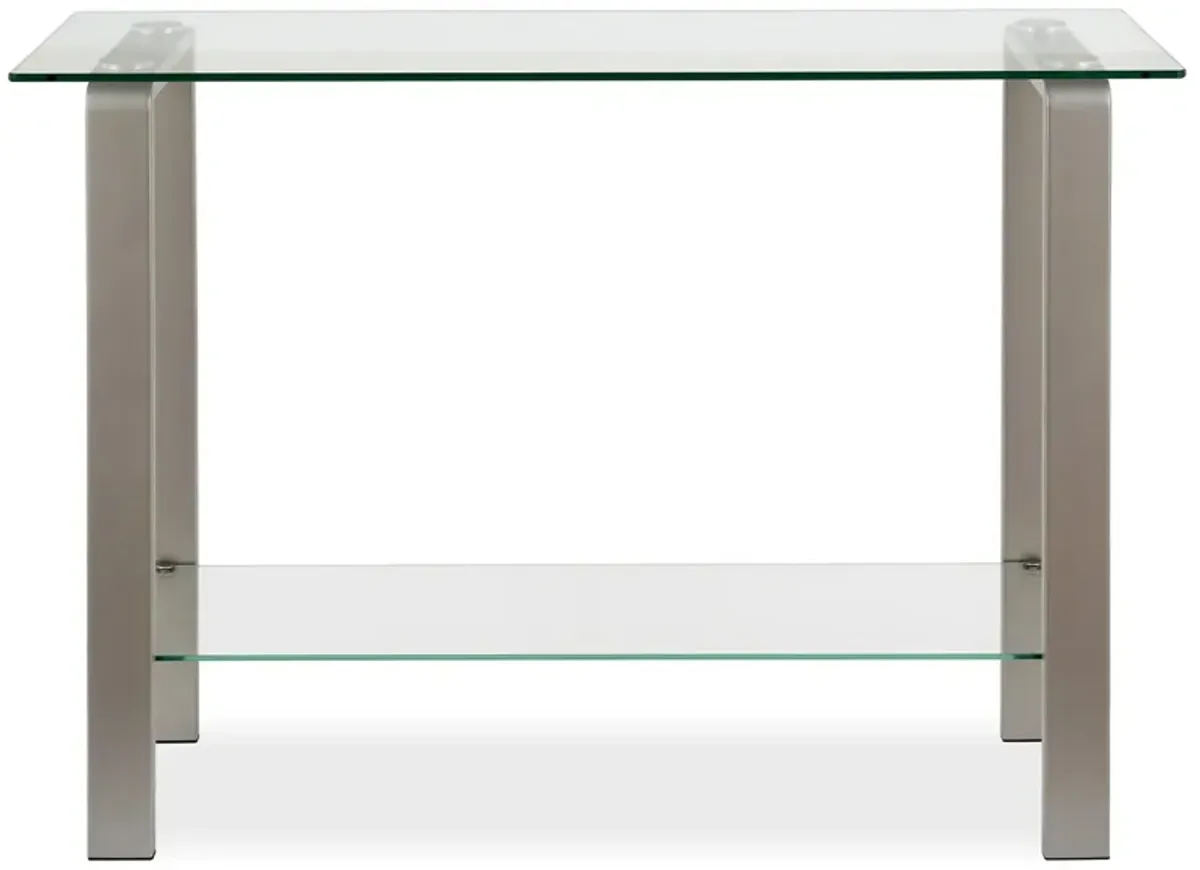 Asta Rectangular Console Table in Nickel by Hudson & Canal