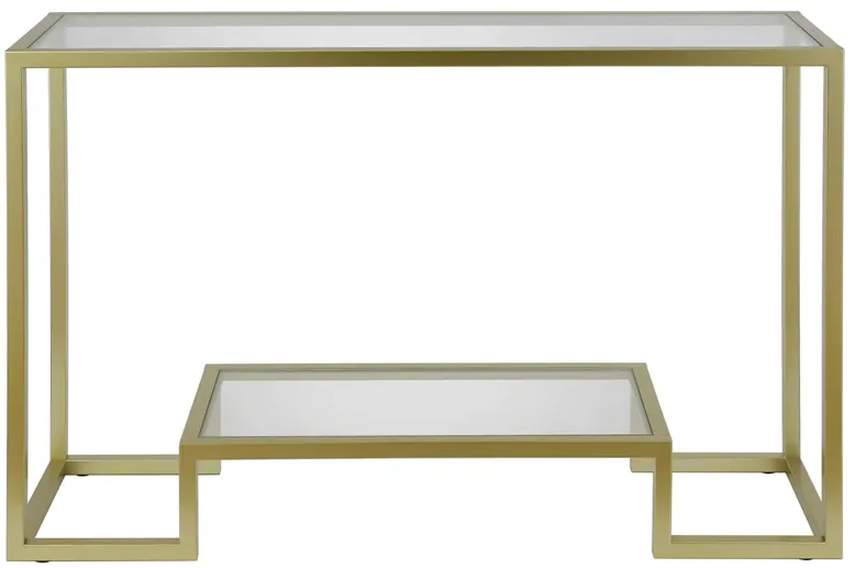 Vicky Rectangular Console Table in Brass by Hudson & Canal