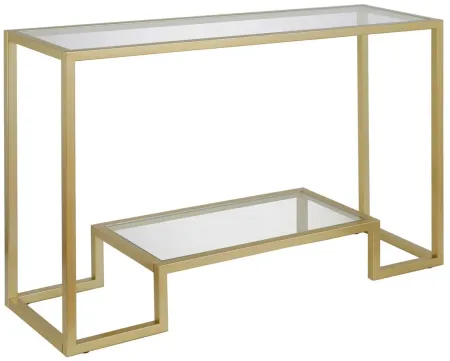 Vicky Rectangular Console Table in Brass by Hudson & Canal