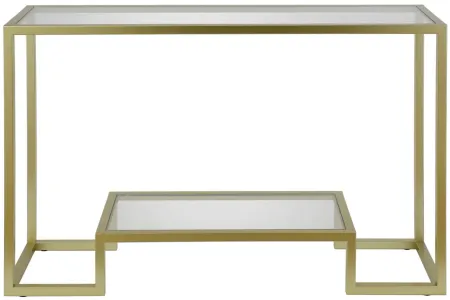 Vicky Rectangular Console Table in Brass by Hudson & Canal