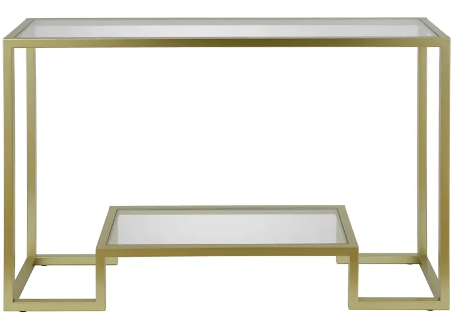 Vicky Rectangular Console Table in Brass by Hudson & Canal