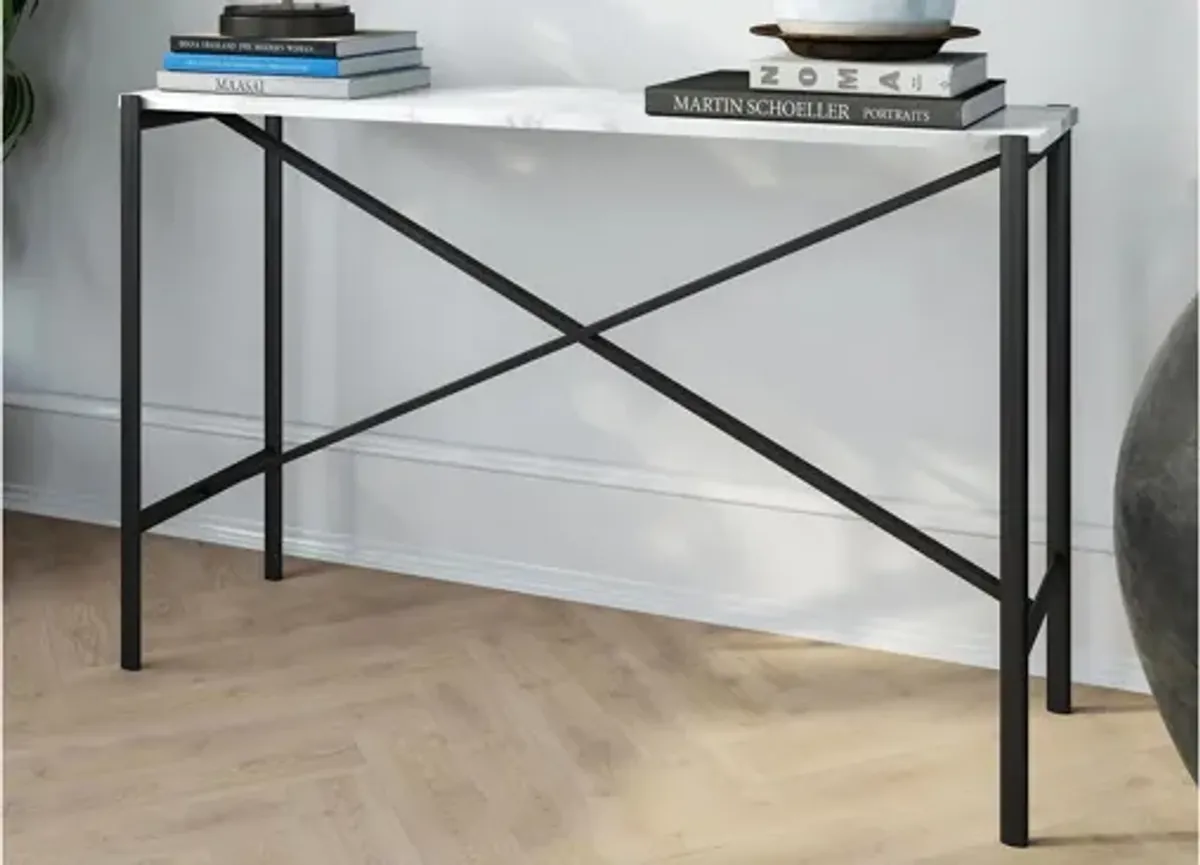 Braxton Rectangular Console Table with Faux Marble Top