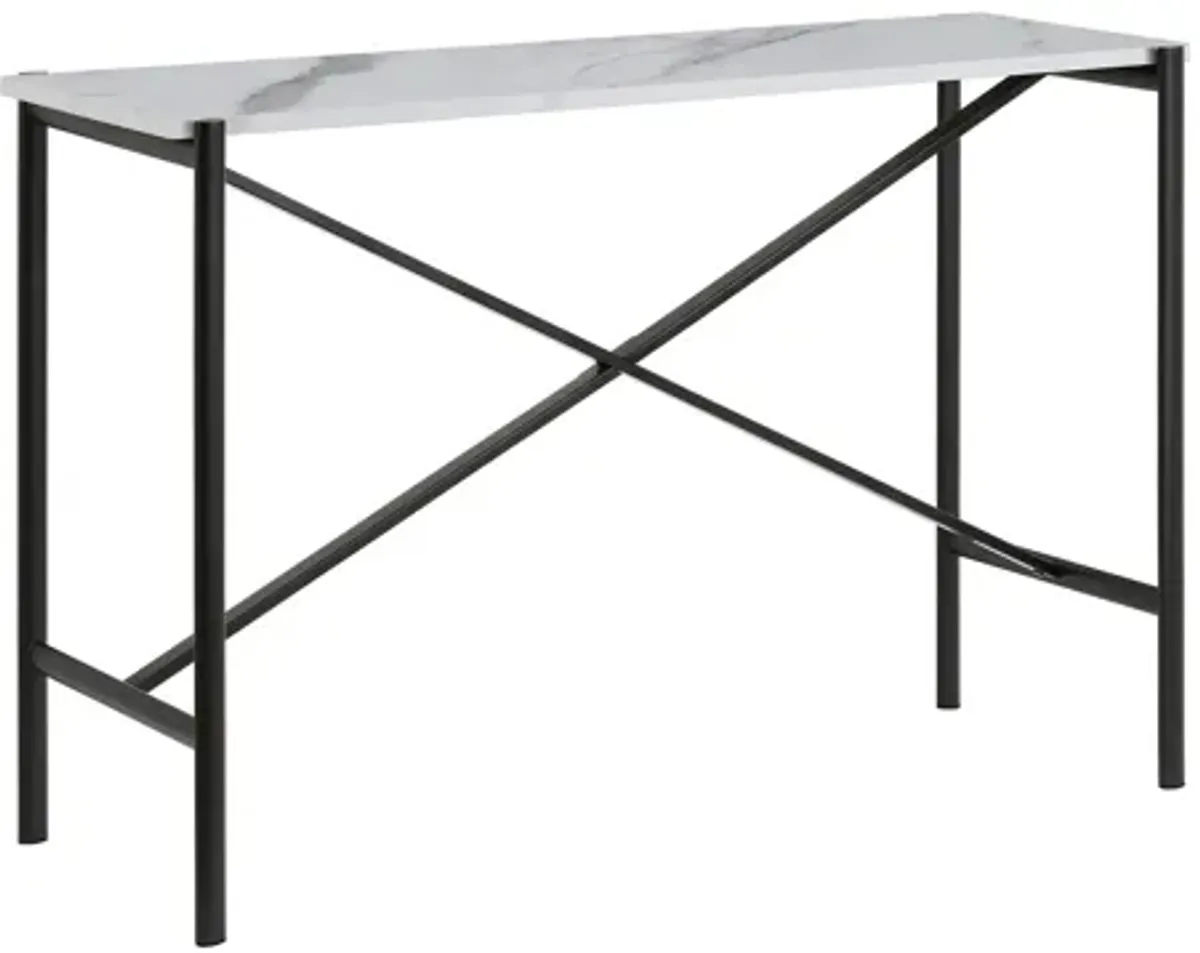 Braxton Rectangular Console Table with Faux Marble Top