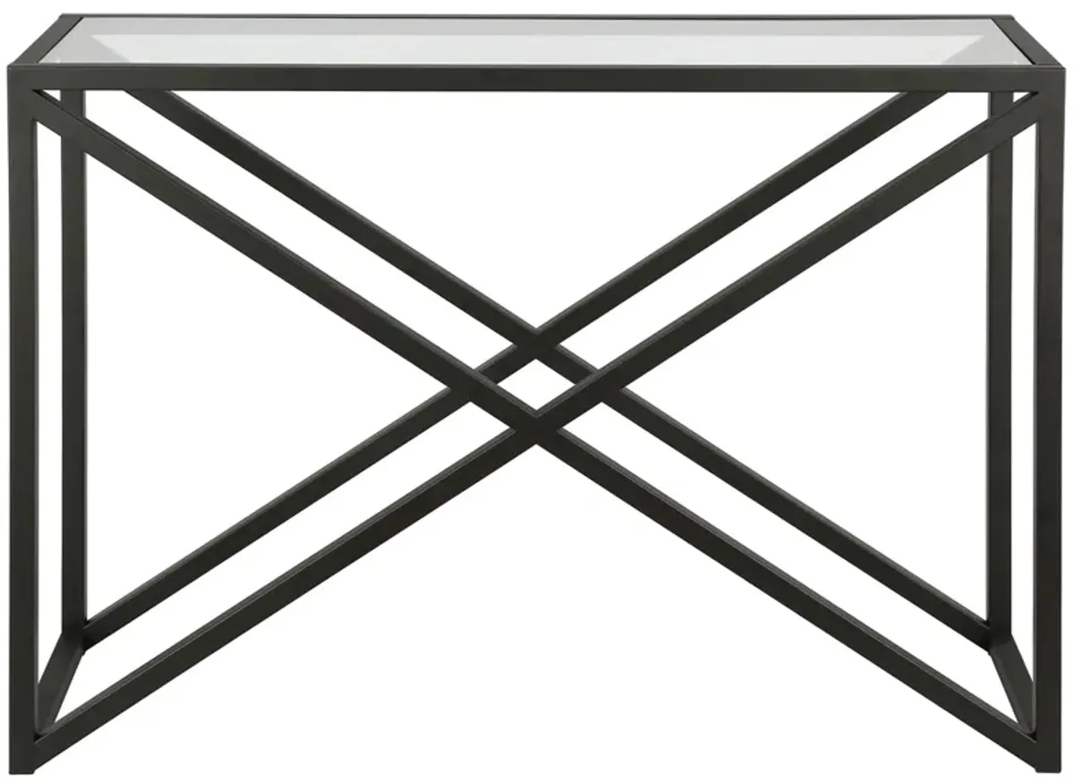 Calix Rectangular Console Table in Blackened Bronze by Hudson & Canal