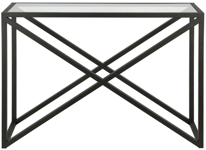 Calix Rectangular Console Table in Blackened Bronze by Hudson & Canal