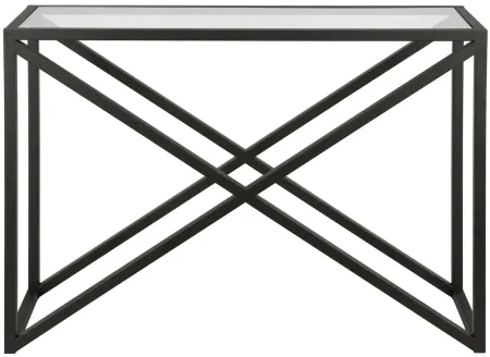 Calix Rectangular Console Table in Blackened Bronze by Hudson & Canal