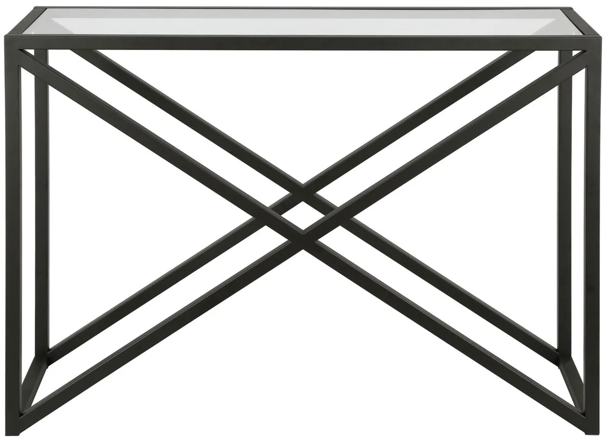 Calix Rectangular Console Table in Blackened Bronze by Hudson & Canal