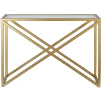 Calix Rectangular Console Table in Brass by Hudson & Canal