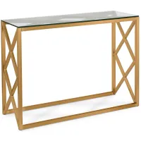 Doreen Rectangular Console Table in Brass by Hudson & Canal