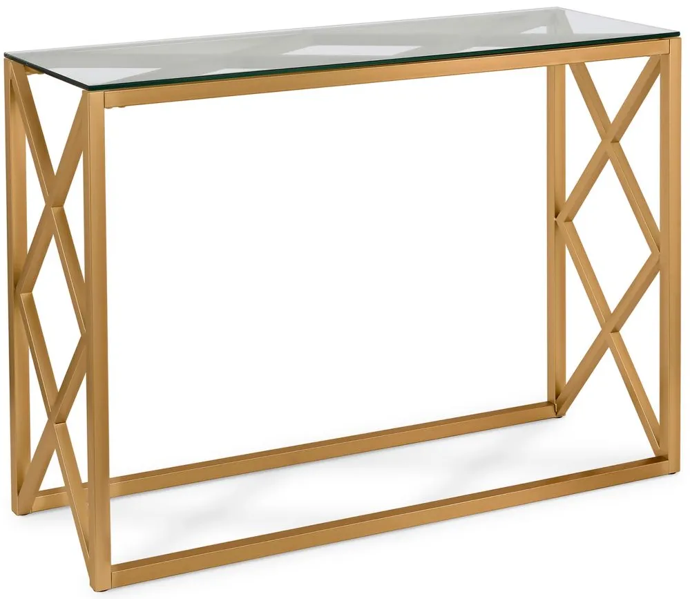 Doreen Rectangular Console Table in Brass by Hudson & Canal