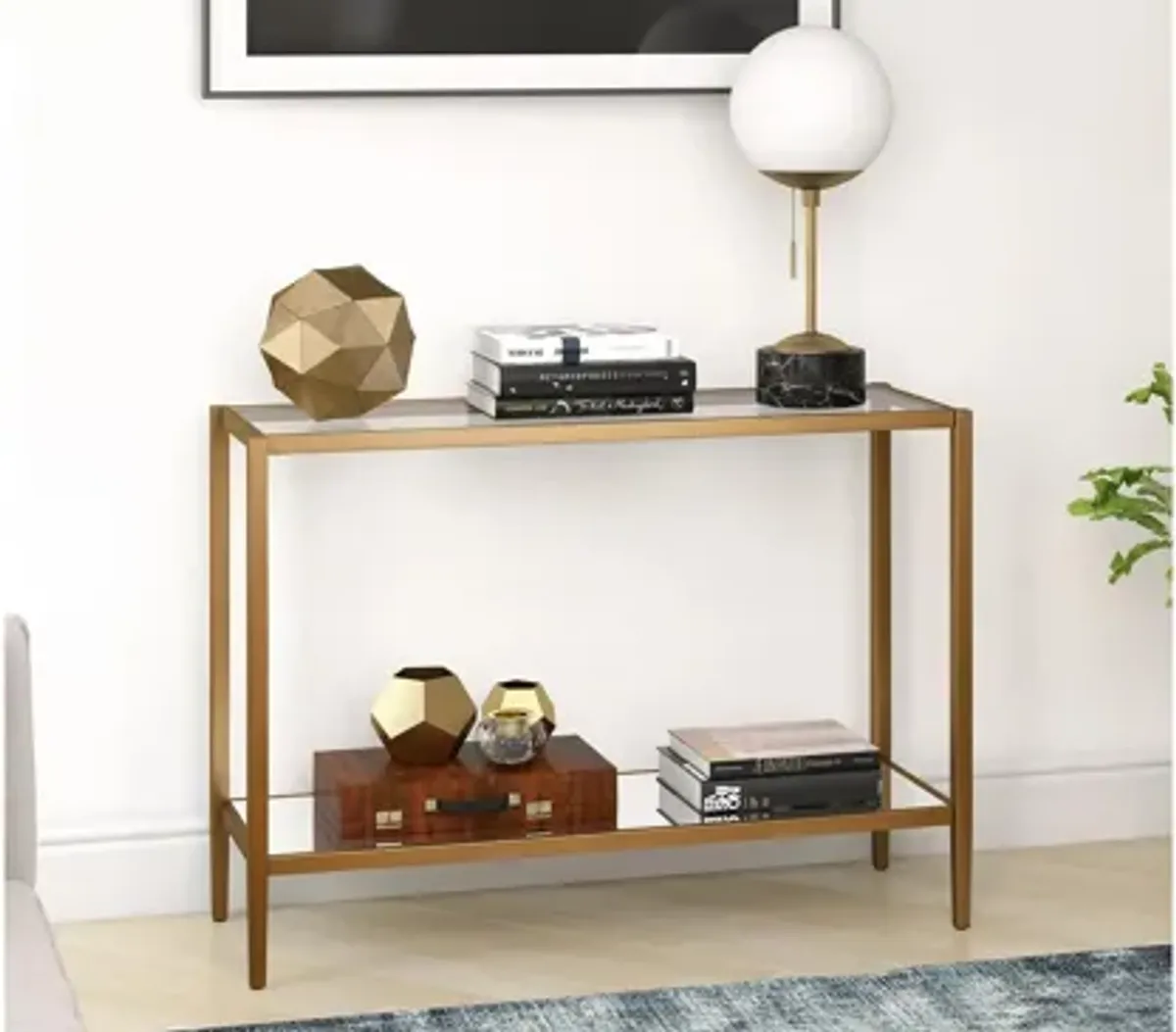 Hera Rectangular Mirrored Console Table