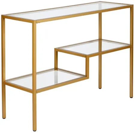 Lovett Rectangular Console Table in Brass by Hudson & Canal