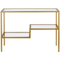 Lovett Rectangular Console Table in Brass by Hudson & Canal