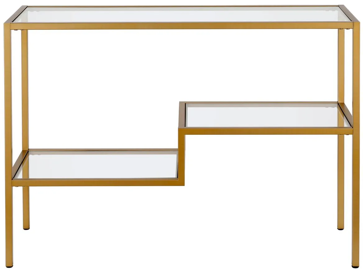 Lovett Rectangular Console Table in Brass by Hudson & Canal