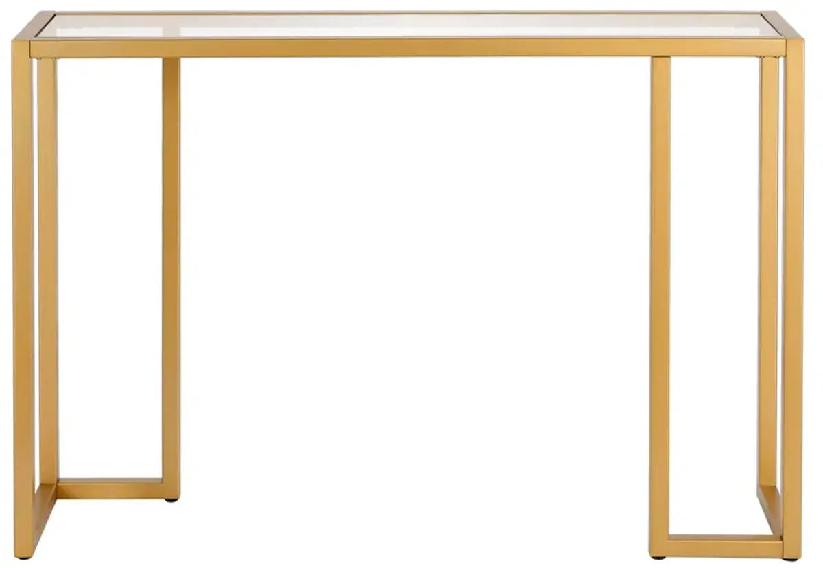 Oscar Rectangular Console Table in Brass by Hudson & Canal