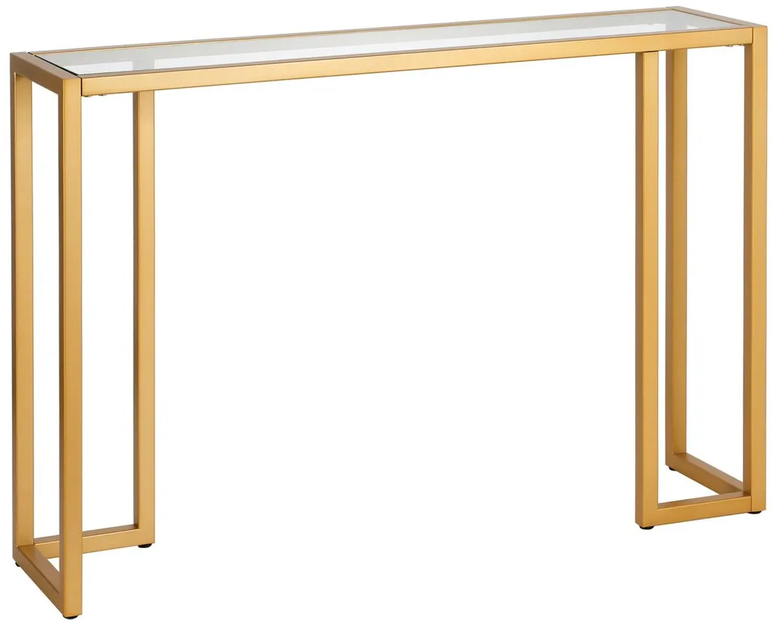 Oscar Rectangular Console Table in Brass by Hudson & Canal