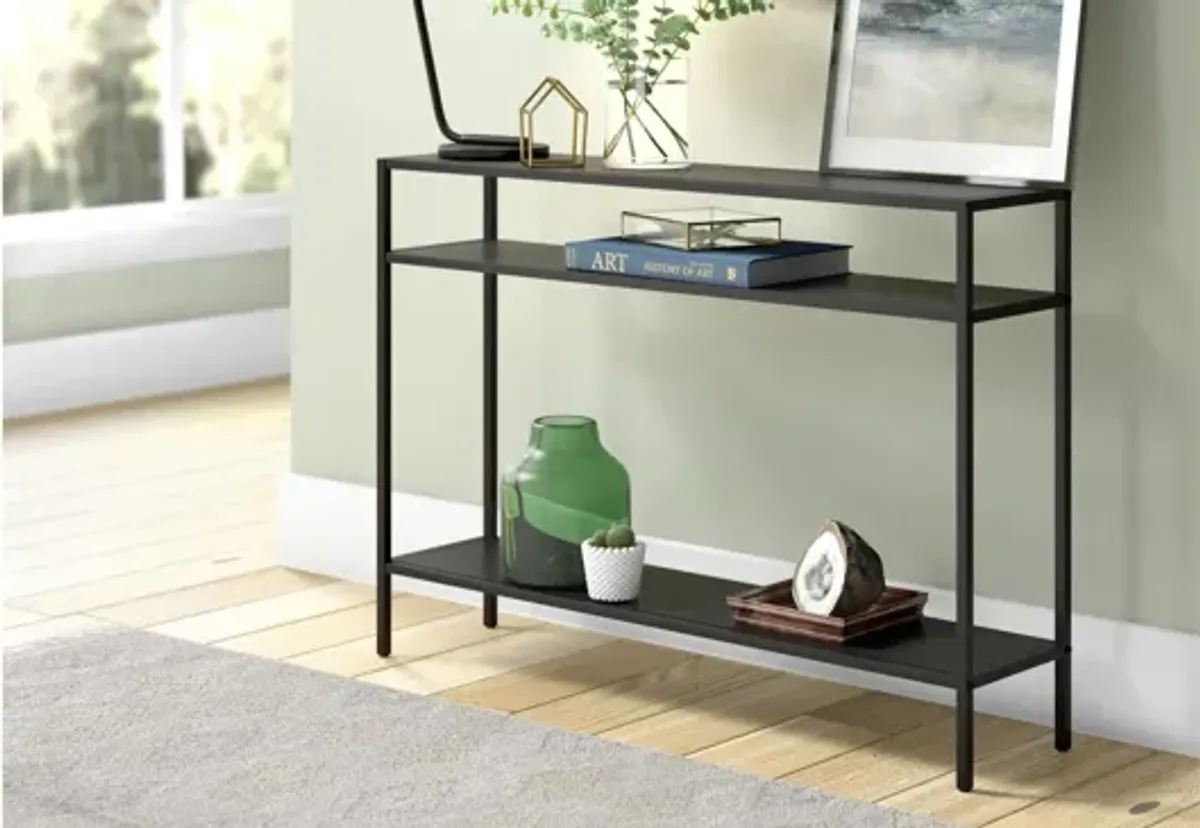 Ricardo Rectangular Console Table with Metal Shelves