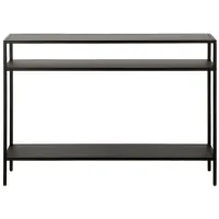 Ricardo Rectangular Console Table with Metal Shelves in Blackened Bronze by Hudson & Canal