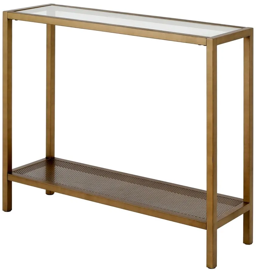 Rigan 36" Rectangular Console Table in Brass by Hudson & Canal