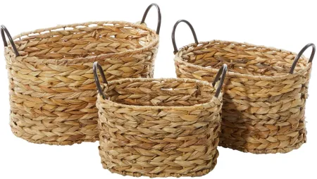Ivy Collection Streisand Storage Basket - Set of 3 in Brown by UMA Enterprises