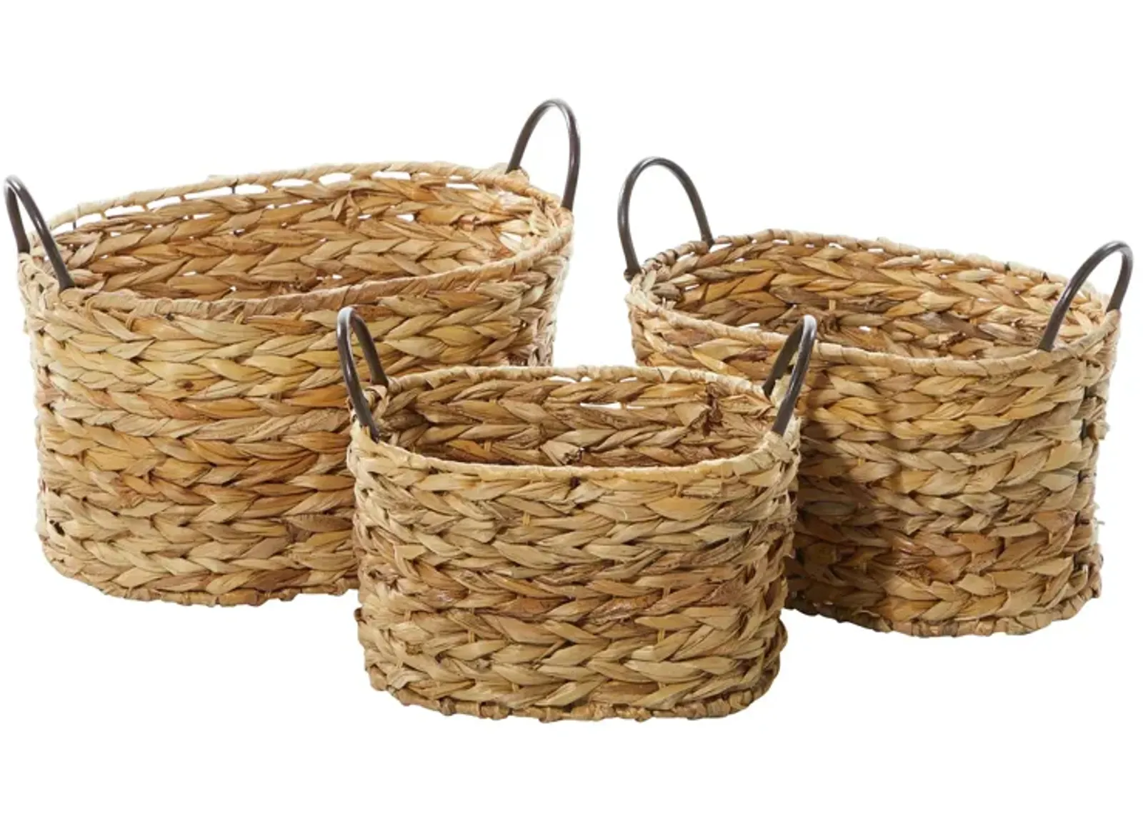 Ivy Collection Streisand Storage Basket - Set of 3 in Brown by UMA Enterprises