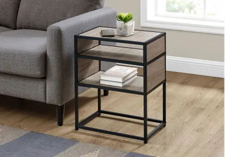 Perry Accent Table in Dark Taupe by Monarch Specialties