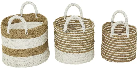 Ivy Collection Storage Basket - Set of 3 in Brown by UMA Enterprises