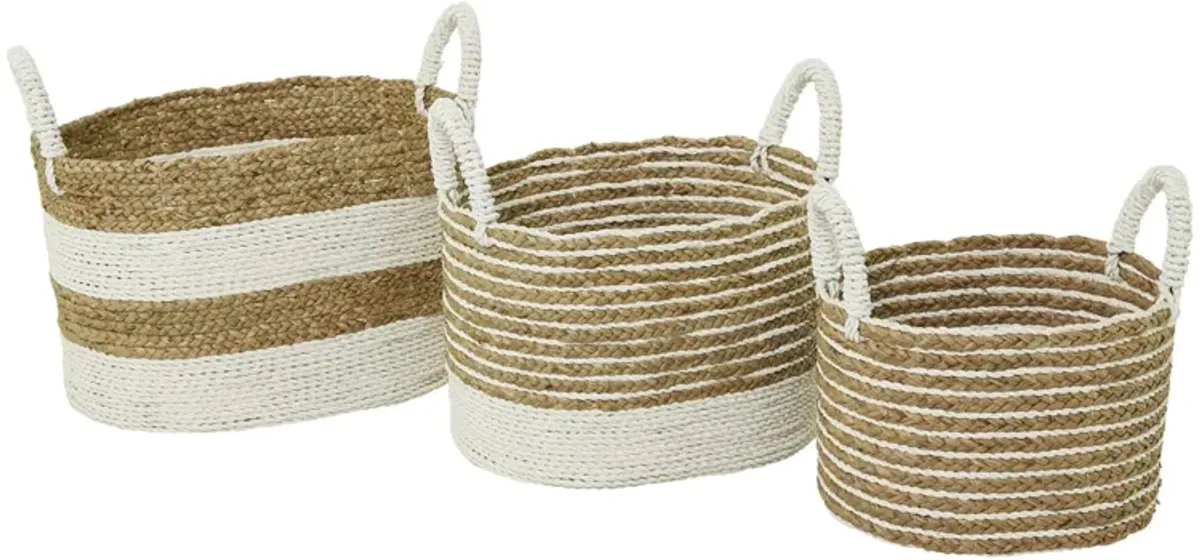 Ivy Collection Storage Basket - Set of 3 in Brown by UMA Enterprises