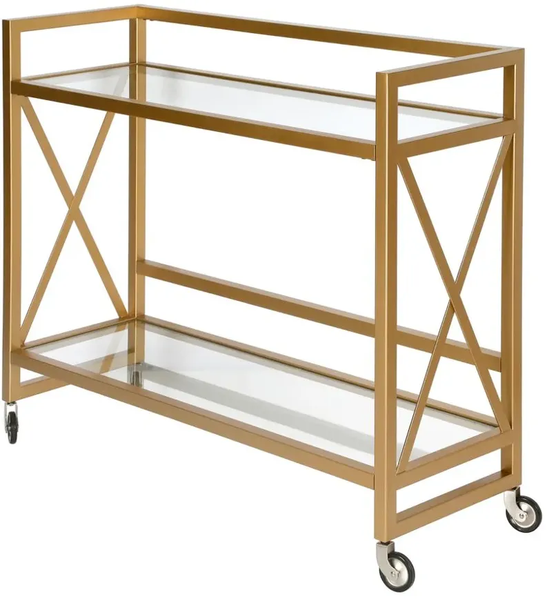 Holly Bar Cart in Brass by Hudson & Canal