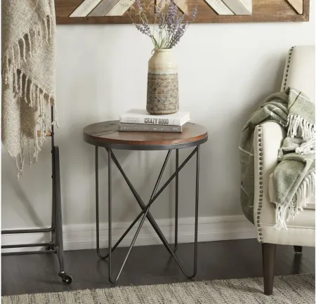 Ivy Collection Rustic Accent Table in Gray by UMA Enterprises