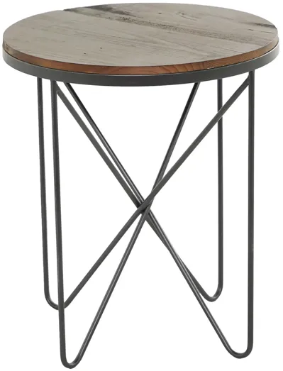 Ivy Collection Rustic Accent Table in Gray by UMA Enterprises