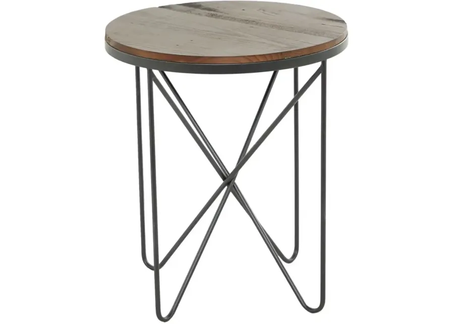 Ivy Collection Rustic Accent Table in Gray by UMA Enterprises