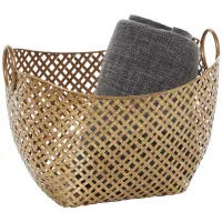 Ivy Collection Storage Basket in Gold by UMA Enterprises