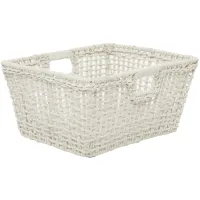 Ivy Collection Tsukino Storage Basket in White by UMA Enterprises