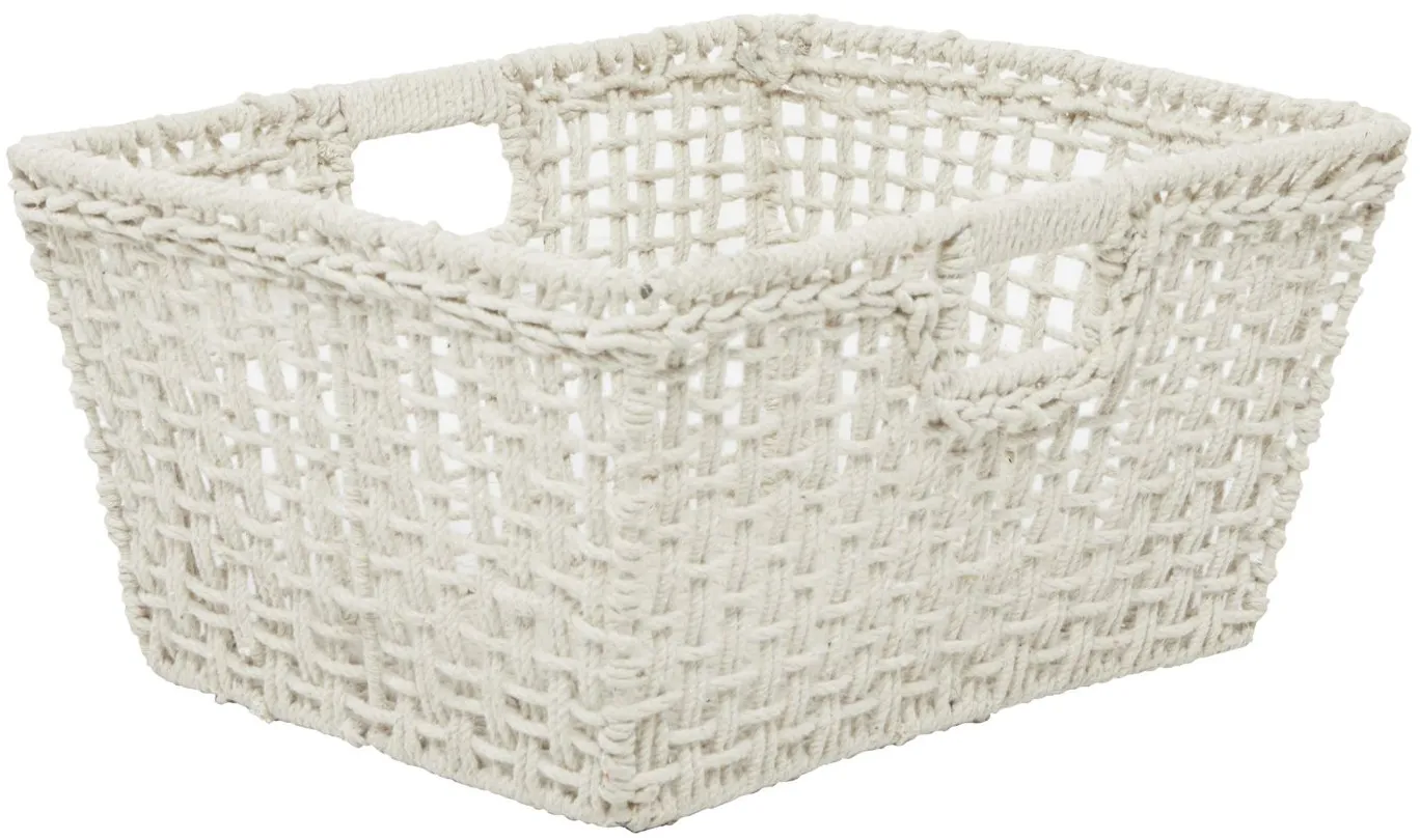Ivy Collection Tsukino Storage Basket in White by UMA Enterprises