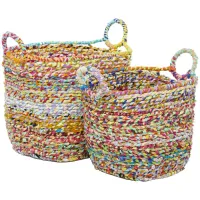 Ivy Collection Oz Basket - Set of 2 in Multi Colored by UMA Enterprises