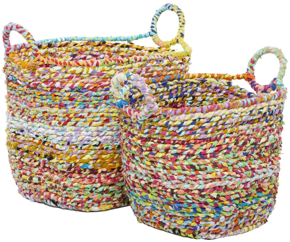 Ivy Collection Oz Basket - Set of 2 in Multi Colored by UMA Enterprises