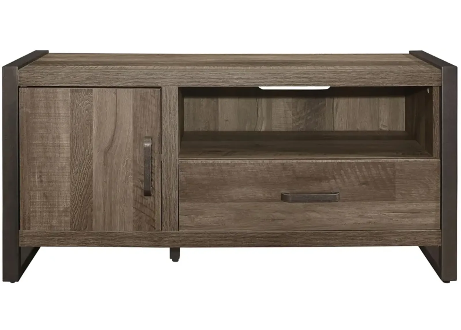 Griffin 51" Tv Console in 2-Tone Finish (Brown and Gunmetal) by Homelegance