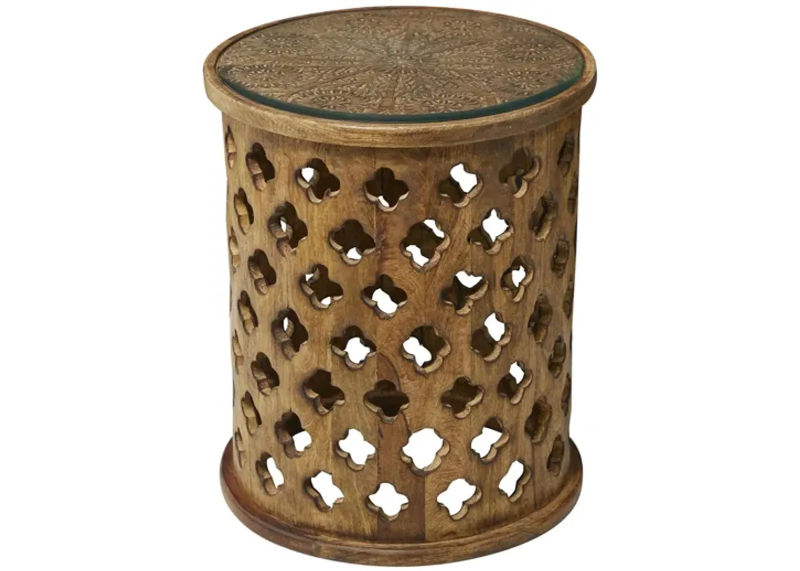 Ivy Collection Wicker Accent Table in Brown by UMA Enterprises