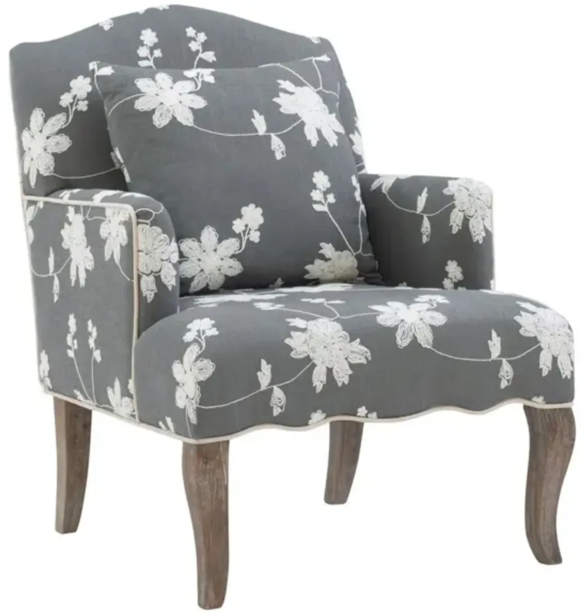 Kenna Arm Chair in Gray Wash by Linon Home Decor