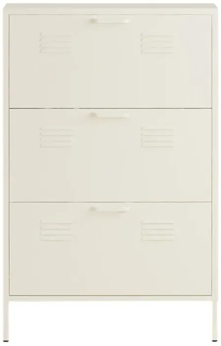 Mission District Locker Shoe Cabinet in White by DOREL HOME FURNISHINGS